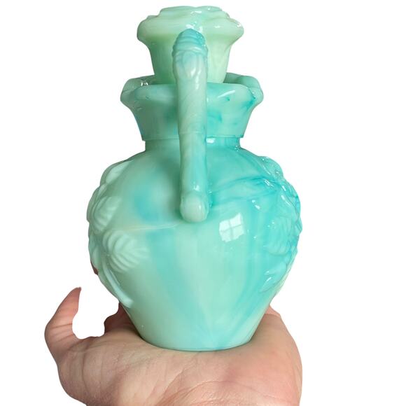 Vintage Avon Pitcher & Basin w/ Stopper Set Decanter Jadeite Empty Bath Bottle - Picture 5 of 10